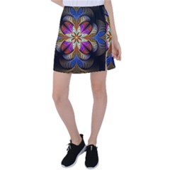 Fractal Flower Fantasy Pattern Tennis Skirt