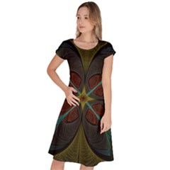 Fractal Art Abstract Pattern Classic Short Sleeve Dress