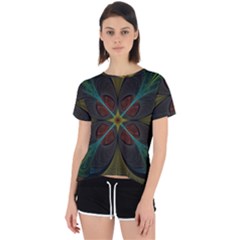 Fractal Art Abstract Pattern Open Back Sport Tee