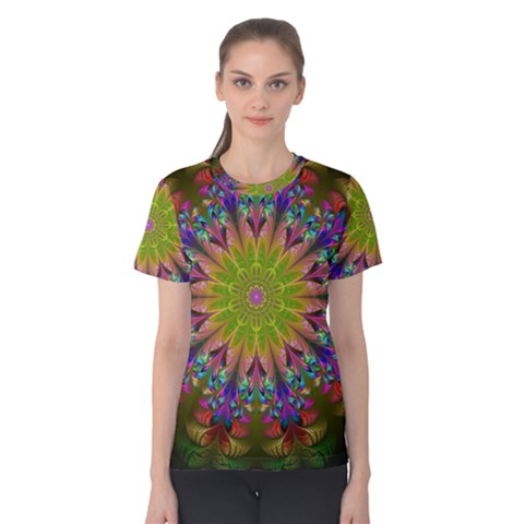 Fractal Abstract Background Pattern Women s Cotton Tee by Wegoenart