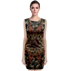 Art Abstract Fractal Pattern Sleeveless Velvet Midi Dress