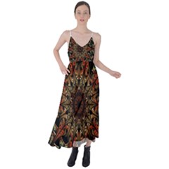 Art Abstract Fractal Pattern Tie Back Maxi Dress