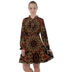 Art Abstract Fractal Pattern All Frills Chiffon Dress