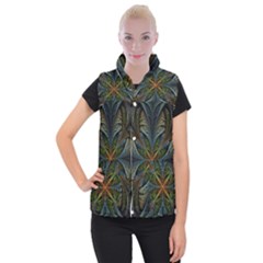 Fractal Art Abstract Pattern Women s Button Up Vest by Wegoenart