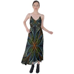 Fractal Art Abstract Pattern Tie Back Maxi Dress