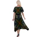 Fractal Art Abstract Pattern Cross Front Sharkbite Hem Maxi Dress View2