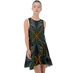 Fractal Art Abstract Pattern Frill Swing Dress by Wegoenart