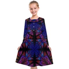 Ornament Decorative Floral Design Kids  Midi Sailor Dress