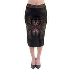 Fractal Abstract Design Mystical Midi Pencil Skirt by Wegoenart