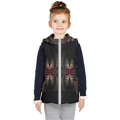 Fractal Abstract Design Mystical Kids  Hooded Puffer Vest by Wegoenart