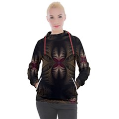 Fractal Abstract Design Mystical Women s Hooded Pullover by Wegoenart