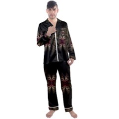 Fractal Abstract Design Mystical Men s Satin Pajamas Long Pants Set by Wegoenart