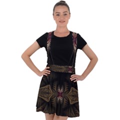 Fractal Abstract Design Mystical Velvet Suspender Skater Skirt by Wegoenart