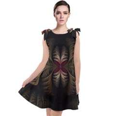 Fractal Abstract Design Mystical Tie Up Tunic Dress by Wegoenart