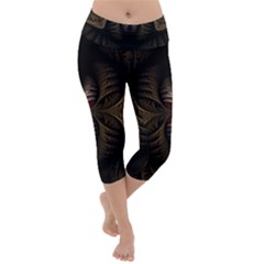 Fractal Abstract Design Mystical Lightweight Velour Capri Yoga Leggings by Wegoenart