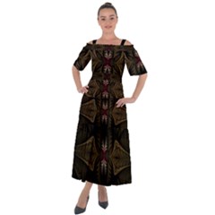 Fractal Abstract Design Mystical Shoulder Straps Boho Maxi Dress 