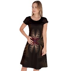 Fractal Abstract Design Mystical Classic Short Sleeve Dress