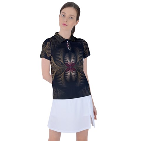 Fractal Abstract Design Mystical Women s Polo Tee by Wegoenart