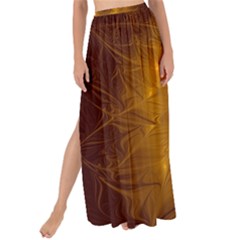 Fractal Flower Floral Gold Pattern Maxi Chiffon Tie-up Sarong by Wegoenart