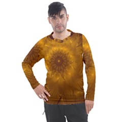 Fractal Flower Floral Gold Pattern Men s Pique Long Sleeve Tee