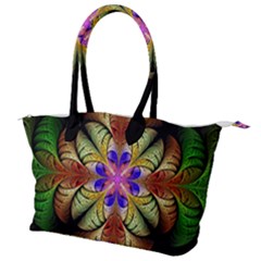 Fractal Abstract Flower Floral Canvas Shoulder Bag by Wegoenart