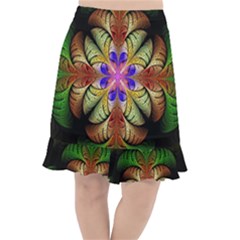 Fractal Abstract Flower Floral Fishtail Chiffon Skirt by Wegoenart