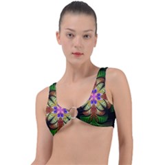 Fractal Abstract Flower Floral Ring Detail Bikini Top