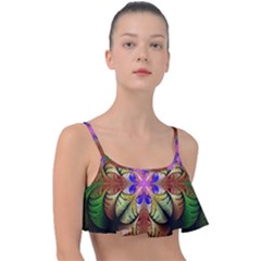 Fractal Abstract Flower Floral Frill Bikini Top