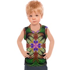 Fractal Abstract Flower Floral Kids  Sport Tank Top