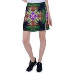 Fractal Abstract Flower Floral Tennis Skirt