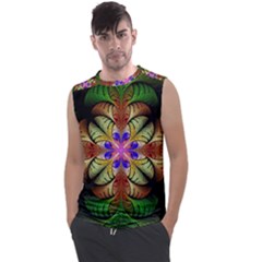 Fractal Abstract Flower Floral Men s Regular Tank Top