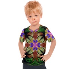 Fractal Abstract Flower Floral Kids  Sports Tee