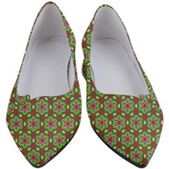 Background Green Ornamental Pattern Women s Block Heels 