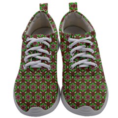 Background Green Ornamental Pattern Mens Athletic Shoes