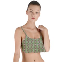 Background Green Ornamental Pattern Layered Top Bikini Top 