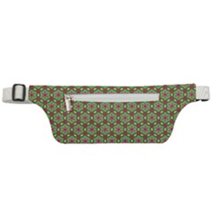 Background Green Ornamental Pattern Active Waist Bag