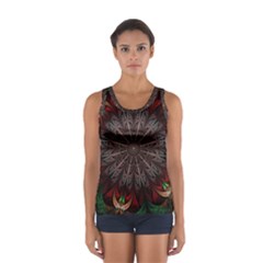 Fractal Flower Fantasy Floral Sport Tank Top  by Wegoenart