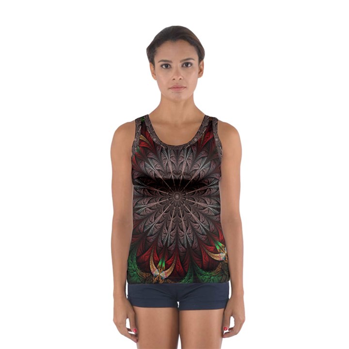 Fractal Flower Fantasy Floral Sport Tank Top 