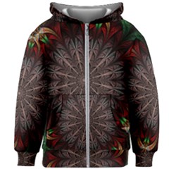 Fractal Flower Fantasy Floral Kids  Zipper Hoodie Without Drawstring by Wegoenart