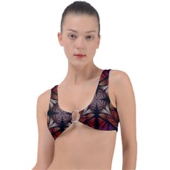 Ornament Decorative Floral Design Ring Detail Bikini Top