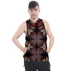 Ornament Decorative Floral Design Men s Sleeveless Hoodie