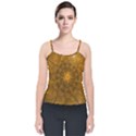 Fractal Flower Floral Gold Pattern Velvet Spaghetti Strap Top View1