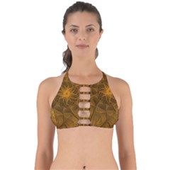 Fractal Flower Floral Gold Pattern Perfectly Cut Out Bikini Top