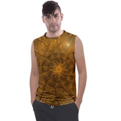 Fractal Flower Floral Gold Pattern Men s Regular Tank Top