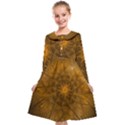 Fractal Flower Floral Gold Pattern Kids  Midi Sailor Dress View1