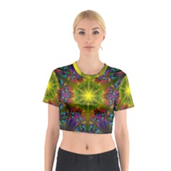 Fractal Abstract Background Pattern Cotton Crop Top by Wegoenart