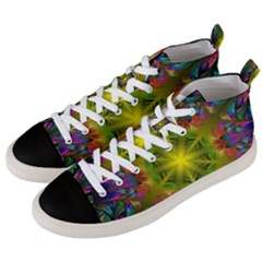 Fractal Abstract Background Pattern Men s Mid-top Canvas Sneakers by Wegoenart