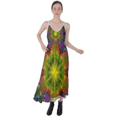 Fractal Abstract Background Pattern Tie Back Maxi Dress by Wegoenart