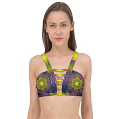 Fractal Abstract Background Pattern Cage Up Bikini Top