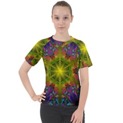 Fractal Abstract Background Pattern Women s Sport Raglan Tee